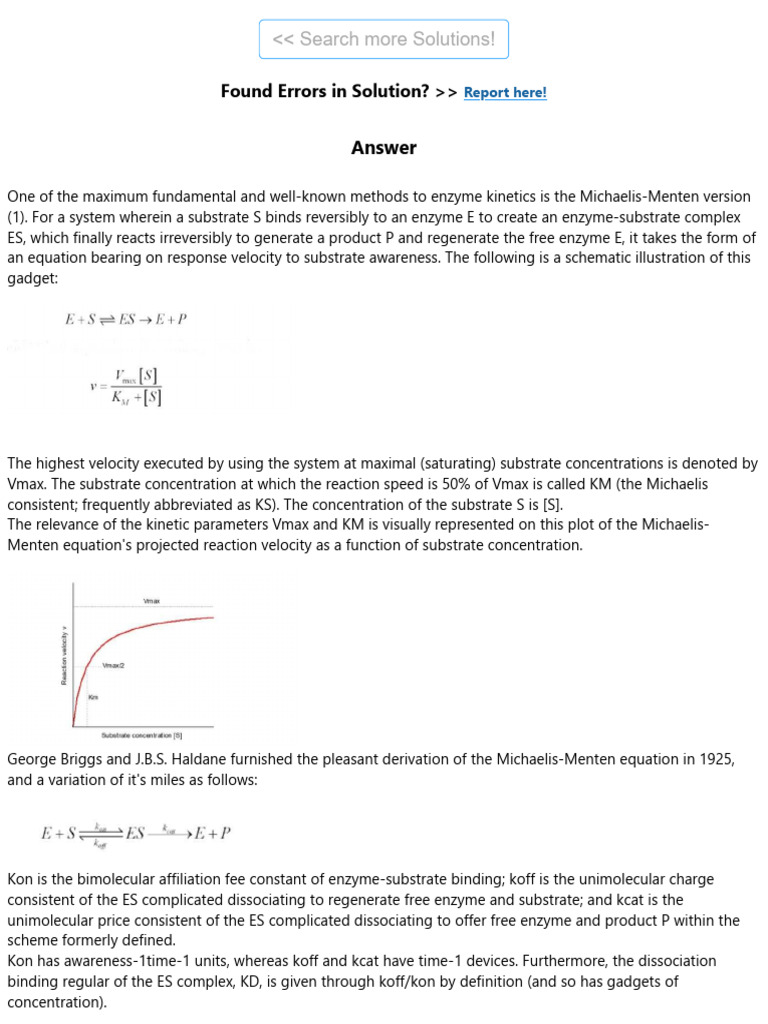 Found Errors in Solution? : Answer | PDF