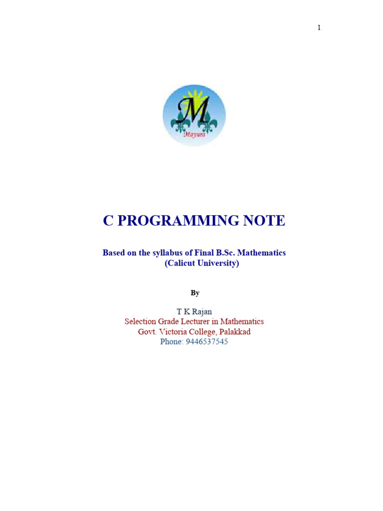 C Programming Note | PDF