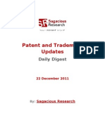 Sagacious Research - Patent &amp Trademark Updates - 22-December 2011