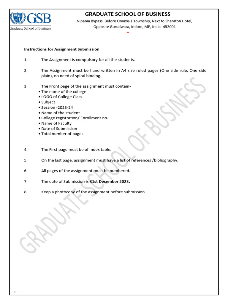 BBA II Year - Assignment | PDF