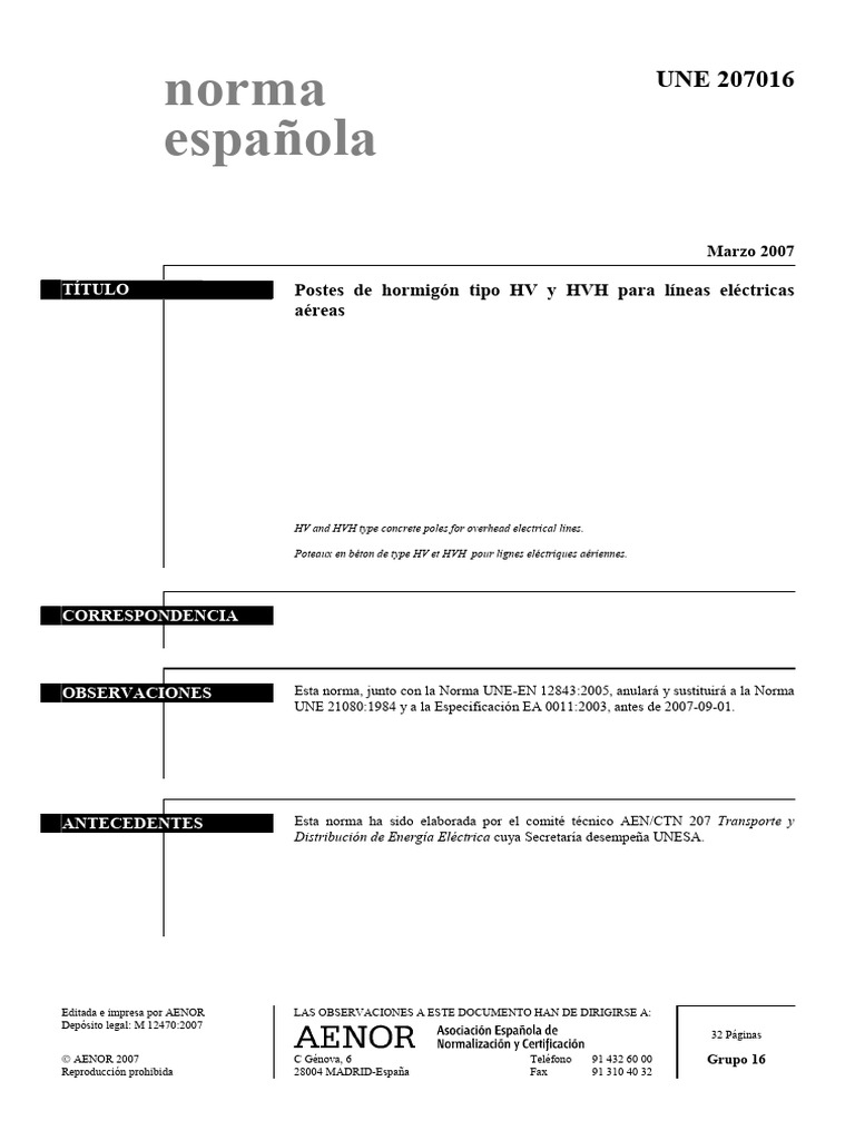 Une 207016 2007 | PDF