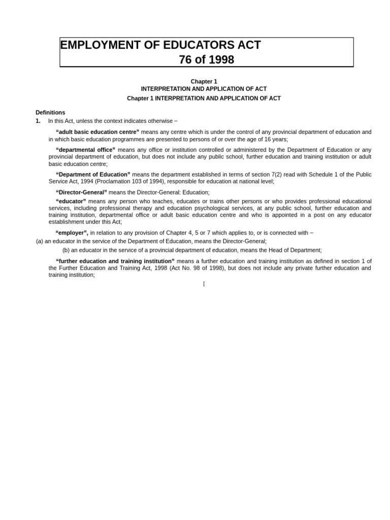 Employment of Educators Act Overview | PDF | Employment | Salary
