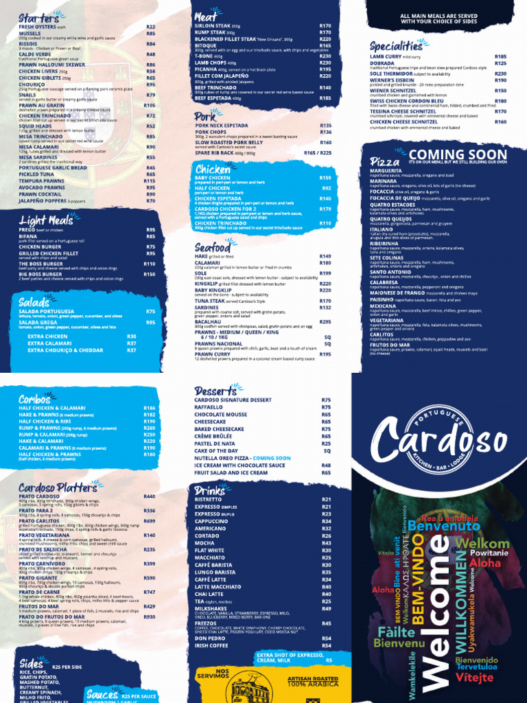 Cardoso Restaurant Menu (1) | PDF