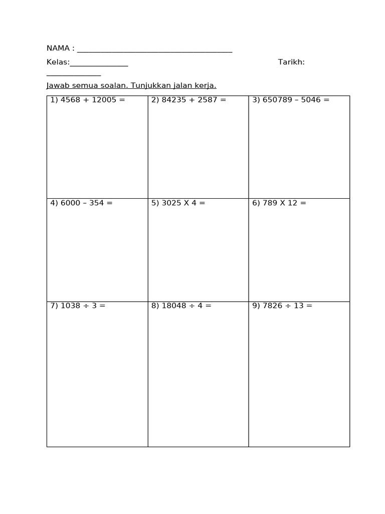 Latihan Matematik Pdf