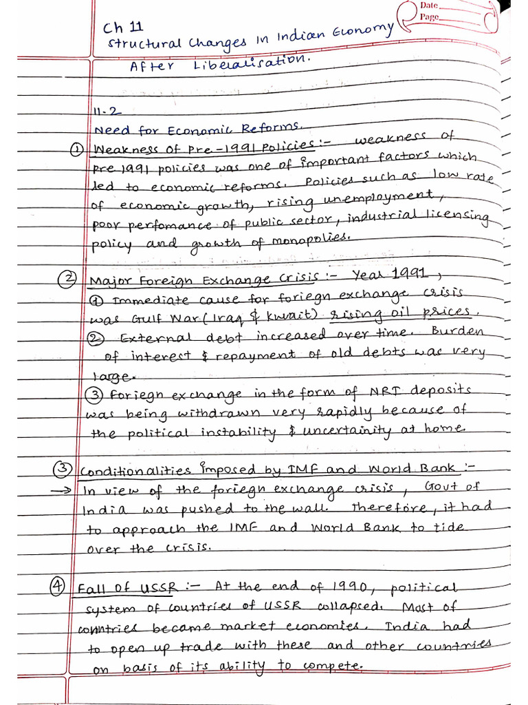 Eco CH 11 Structural Changes in The Indian Economy After Liberalization ...