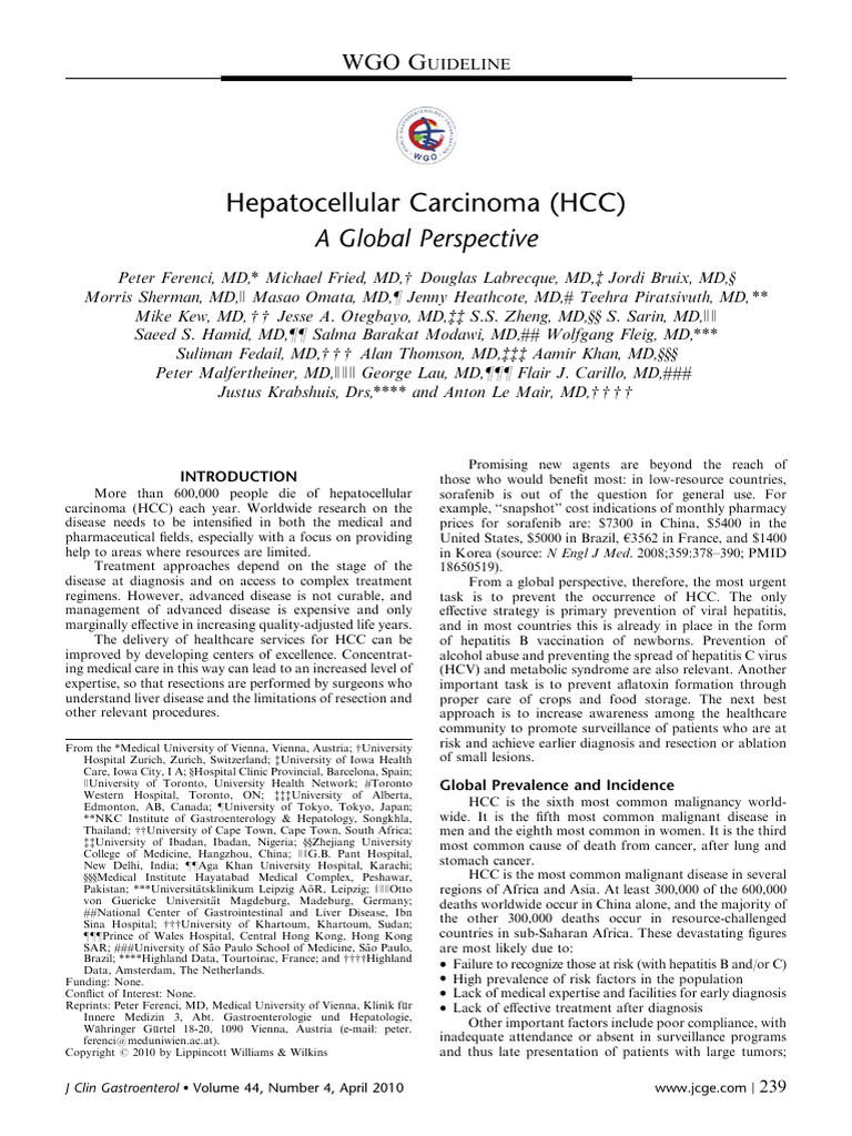 Hepatocellular Carcinoma HCC A Global.8 | PDF