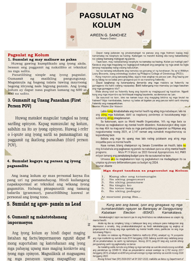 Pagsulat NG Kolum | PDF
