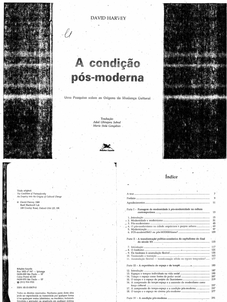 HARVEY, David. Condição Pós-Moderna. SãoPaulo, Loyola, 1992 | PDF