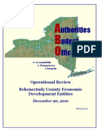 Uthorities Udget Ffice: Operational Review Schenectady County Economic Development Entities