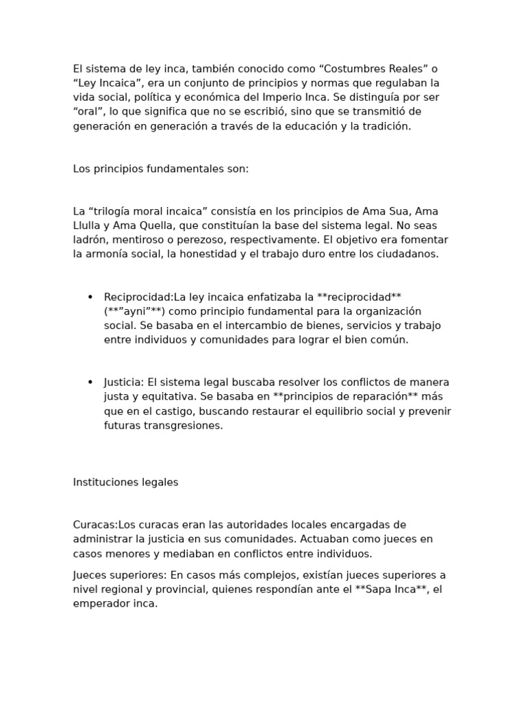 Ley Incaica | PDF