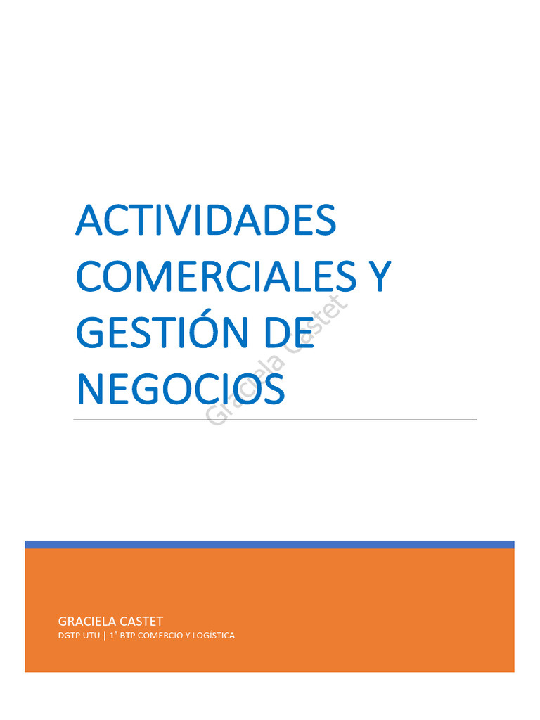 Unidad 1 EL COMERCIO COMO UNA ACTIVIDAD HUMANA | PDF