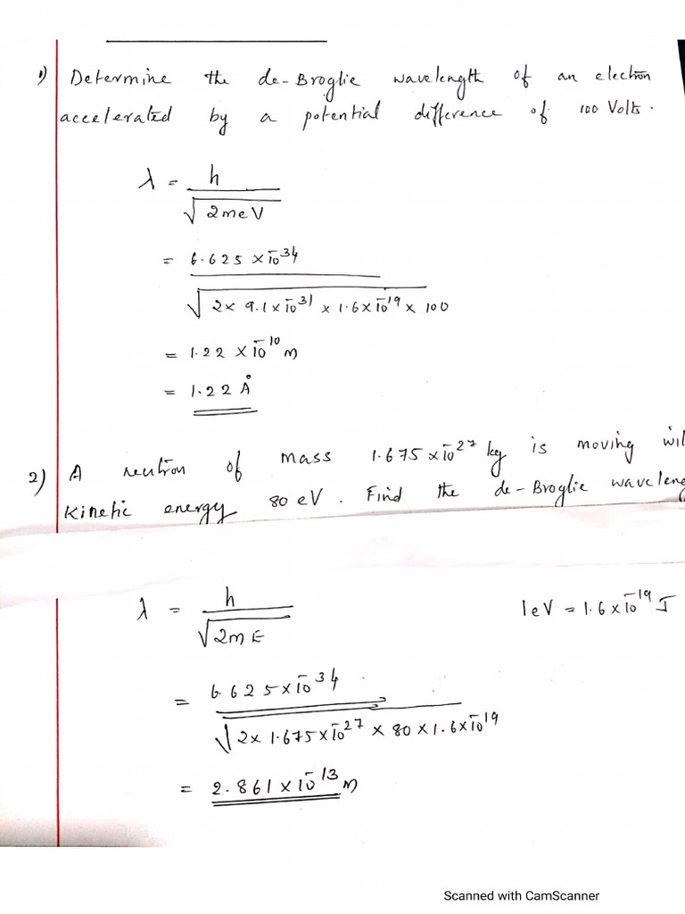 Module 2 - Numericals - Modern Physics and Quantum Mechanics | PDF