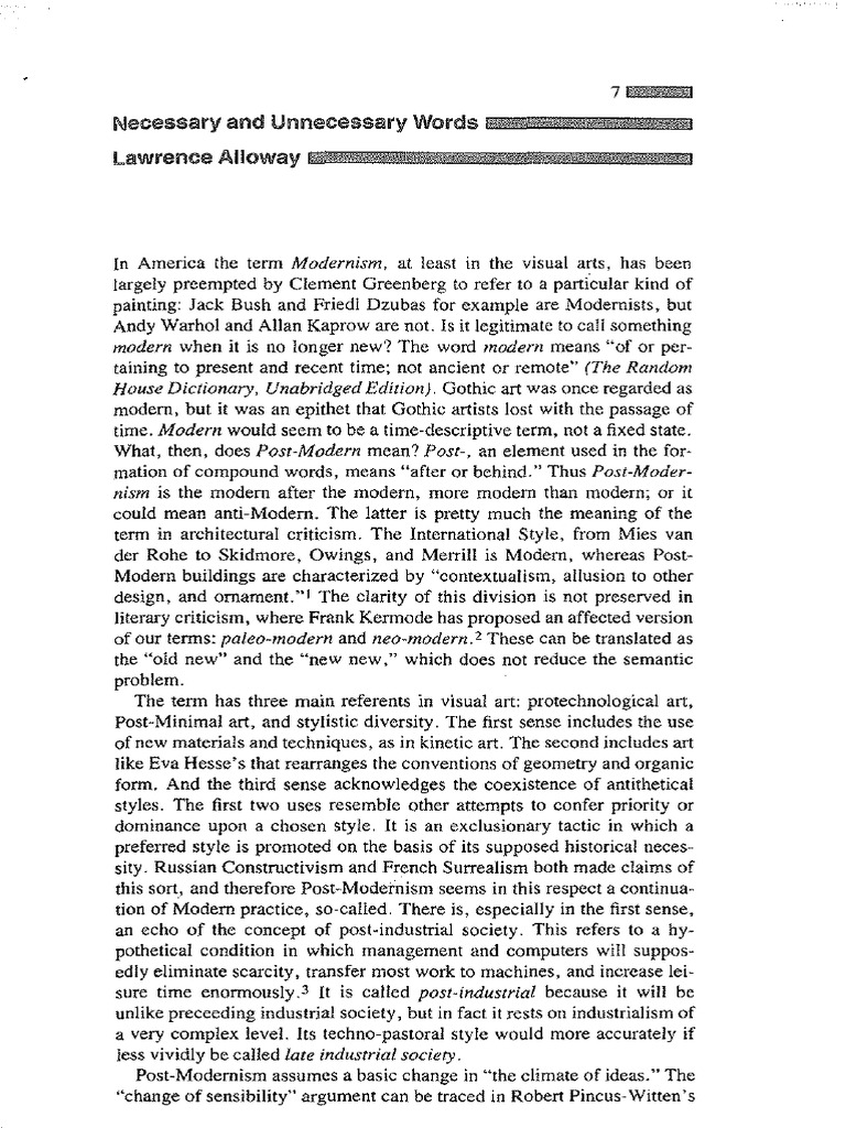 Alloway Postmodern Final | PDF
