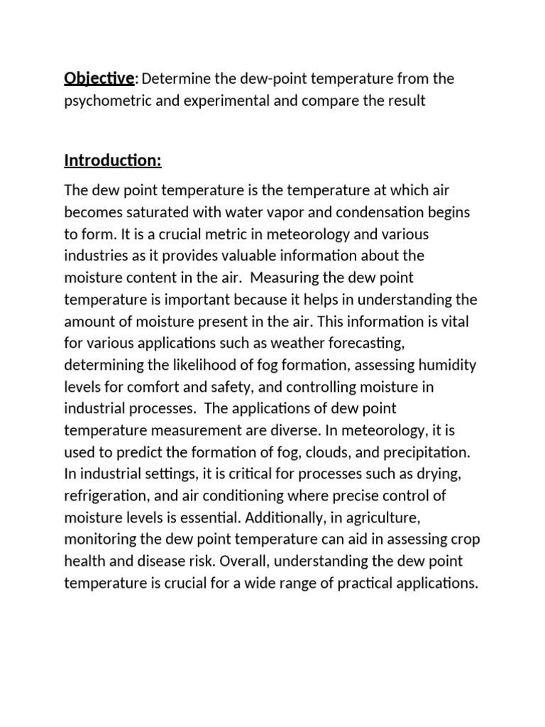 2 Dew Point Measurement Pdf