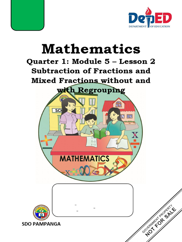 Math - Grade 5 - Q1 - Module 5 - Lesson 2 - Subtraction of Fractions ...