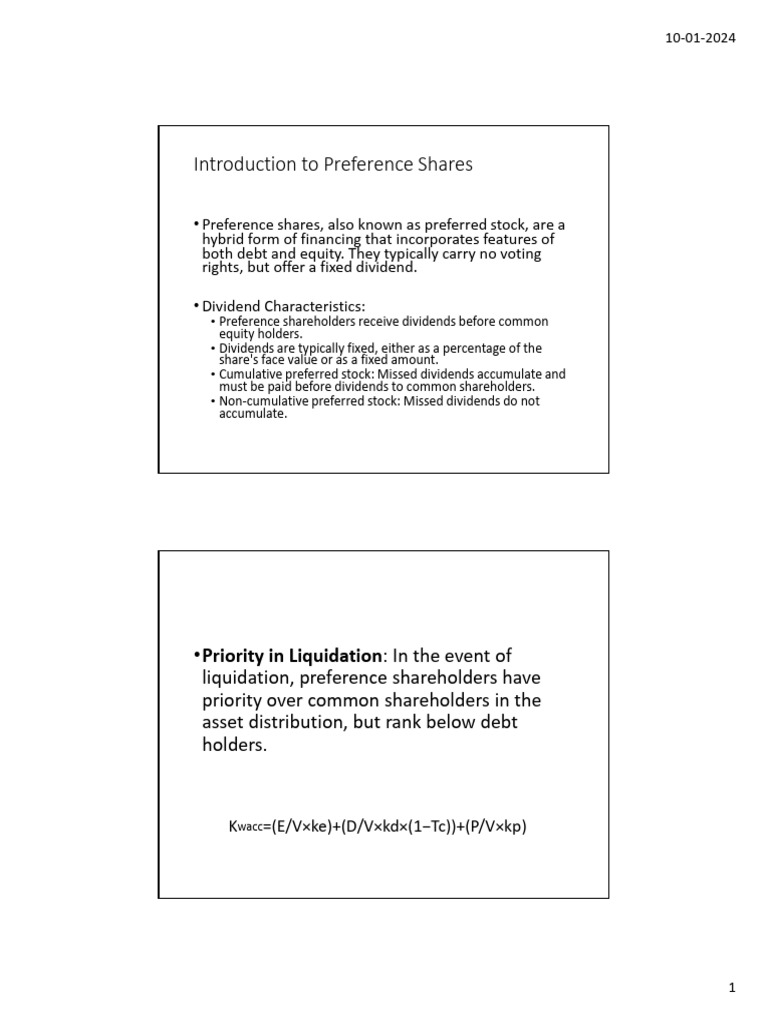Preference Shares | PDF