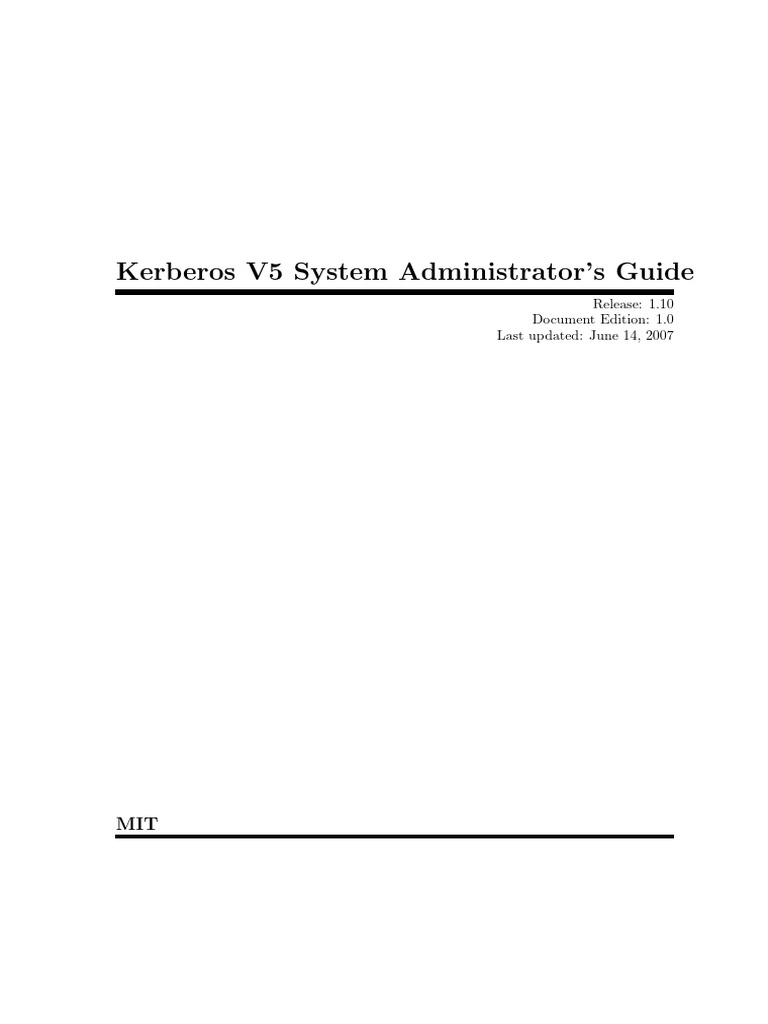 Kerberos Admin Guide | PDF