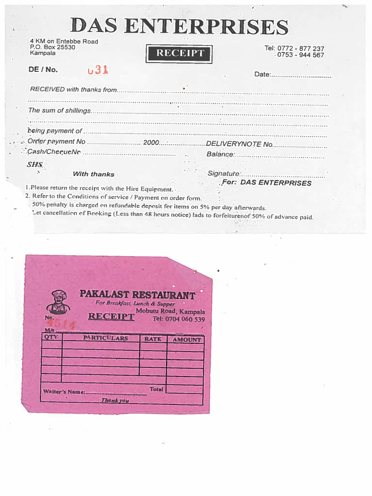 Sample Receipts2 | PDF