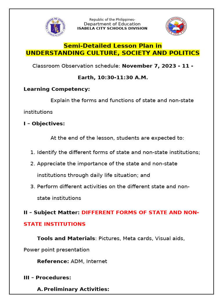 Lesson Plan | PDF