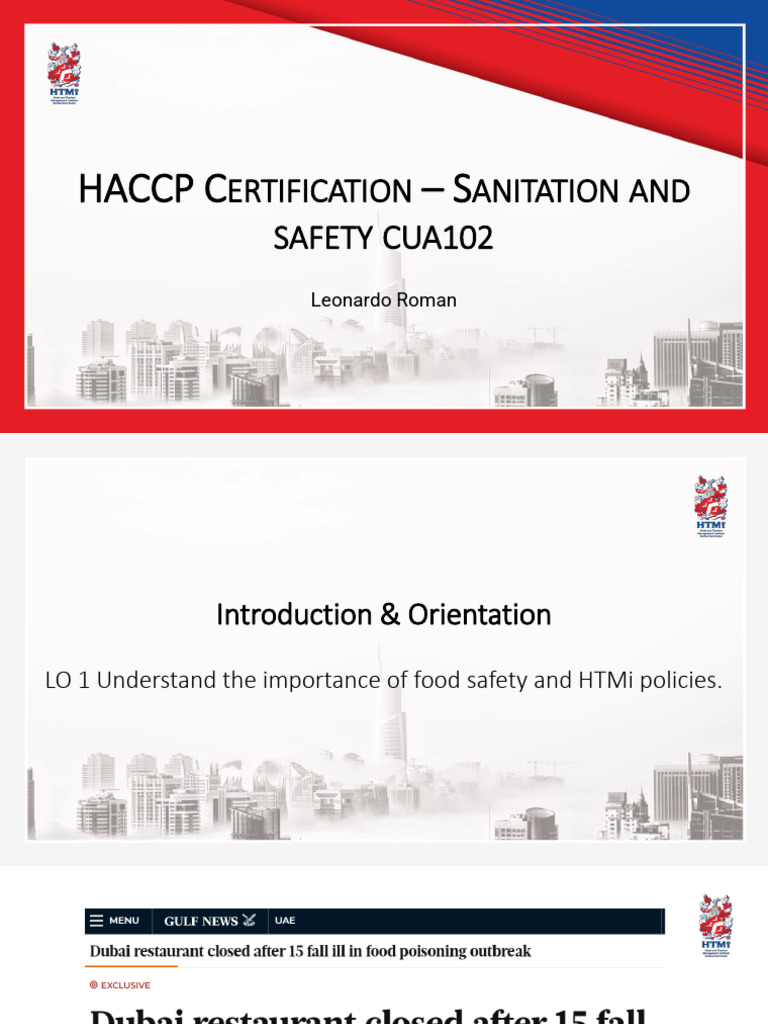 Lesson 1 HACCP Basic Culinary | PDF