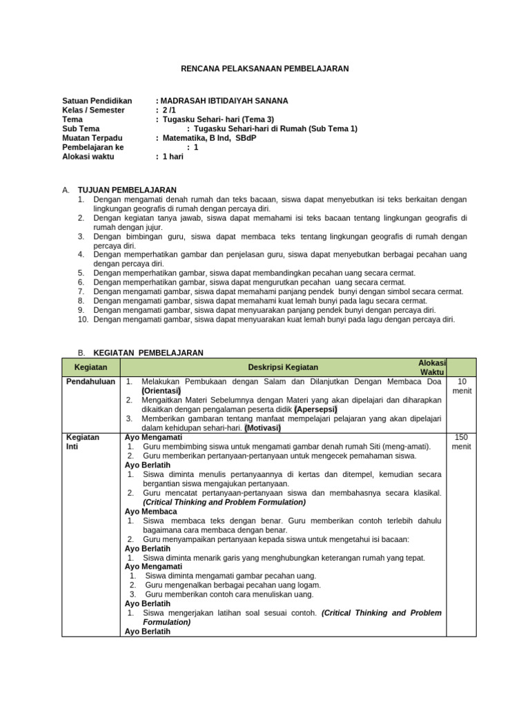 Contoh RPP | PDF