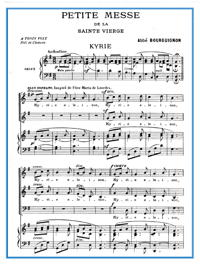 Petite Messe De La Sainte Vierge Pdf
