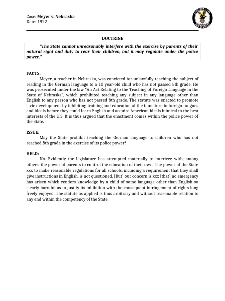 Meyer v. Nebraska PDF