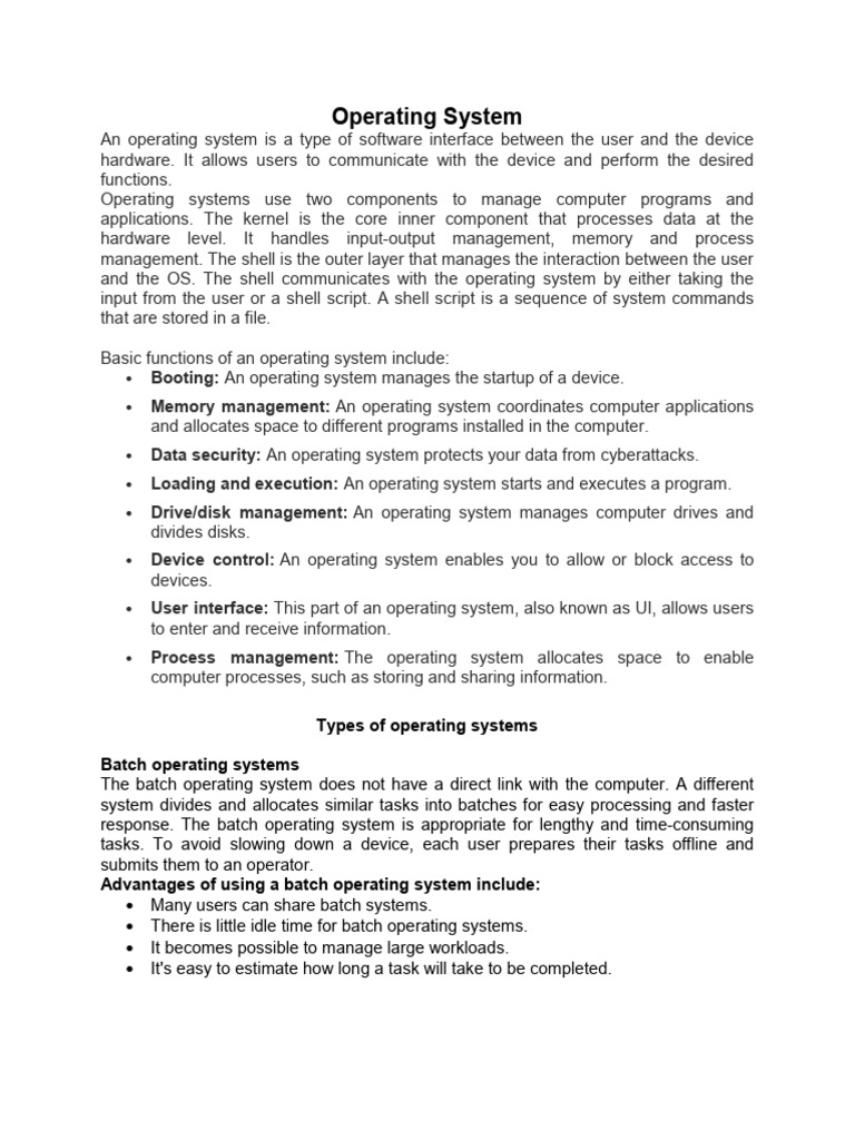 Operating System | PDF