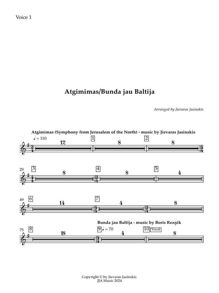 Atgimimas Bunda Jau Baltija - Voice 1 | PDF