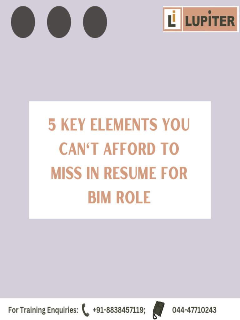 5 Key Elements You Can't Afford To Miss in Resume | PDF