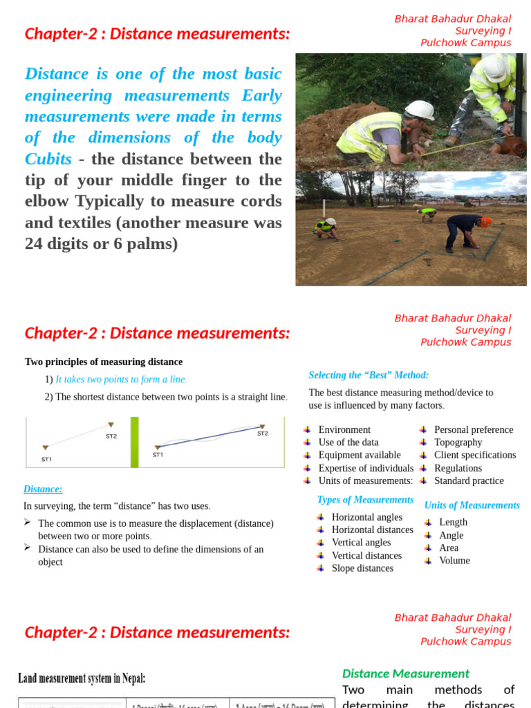 Chapter-2 Distance Measurements BBD Surveying I | PDF
