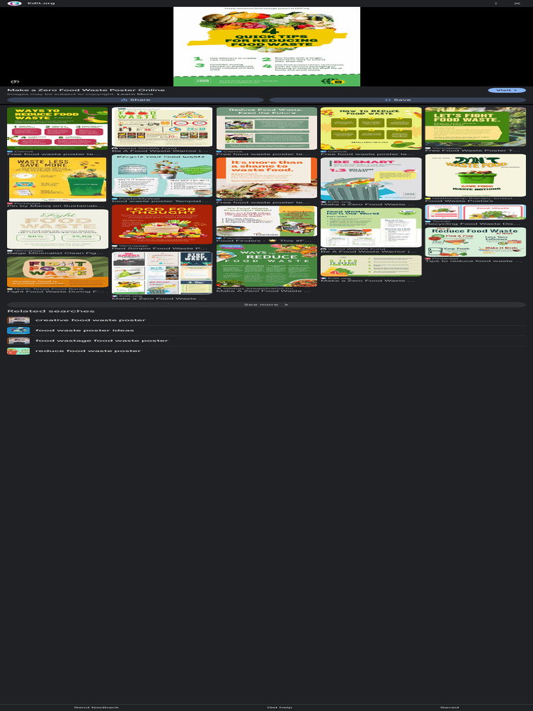Poster On Sustainable Agriculture, Food Waste Reduction and Community | PDF