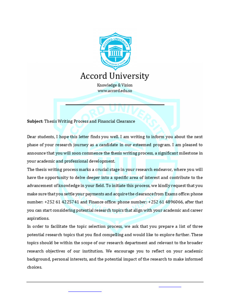 Thesis Writing Notice Letter (Intake 1 2024) | PDF | Cognition | Career ...