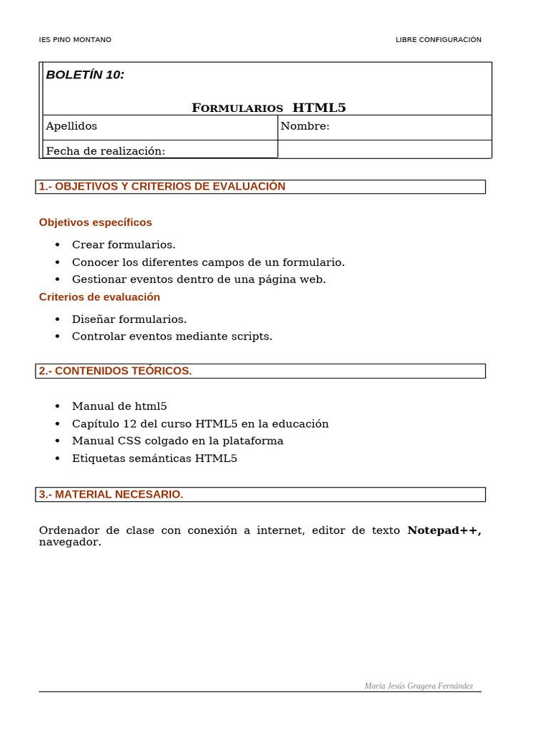 Boletín 10 - Formularios | PDF