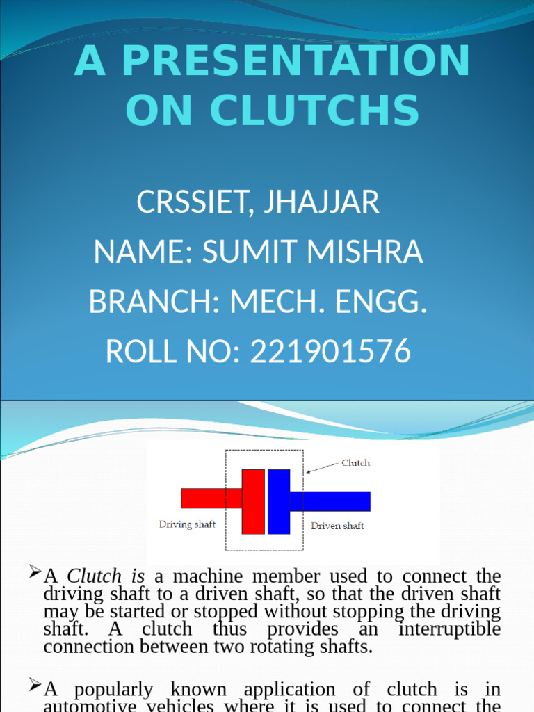 Clutch Ppt 1 Pdf