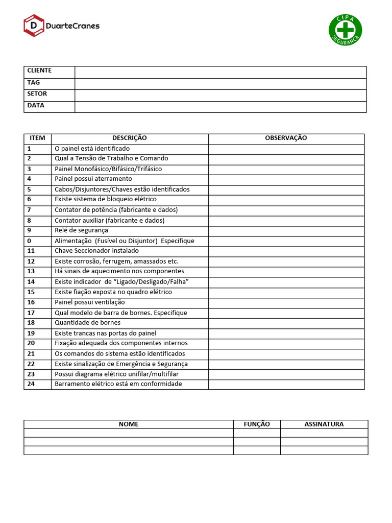 Check List Adequação | PDF