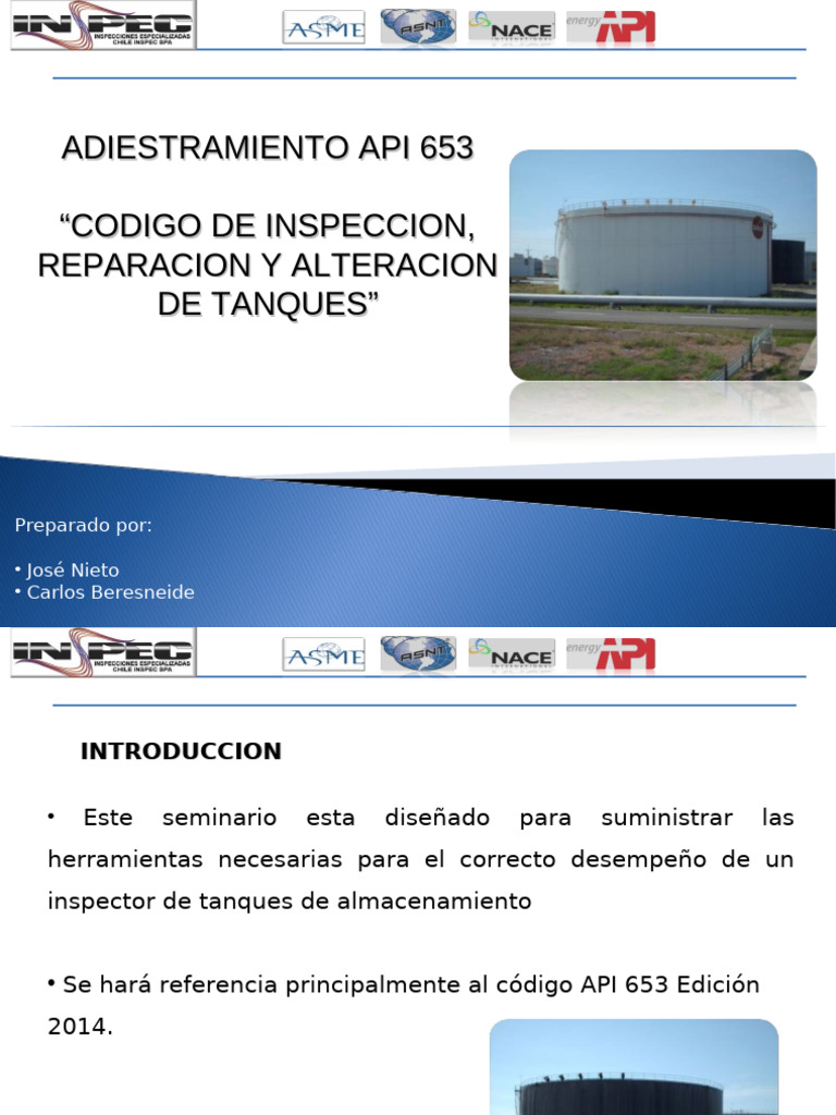 Presentacion API 653 Inspec Chile | PDF