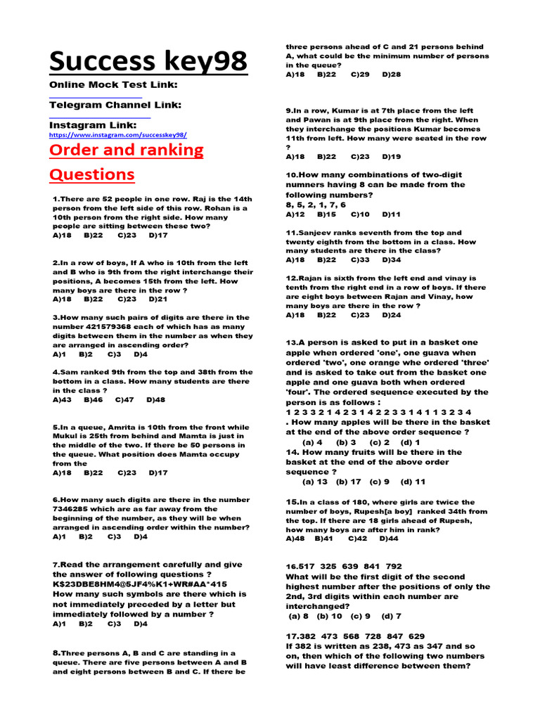 Order and Ranking | PDF