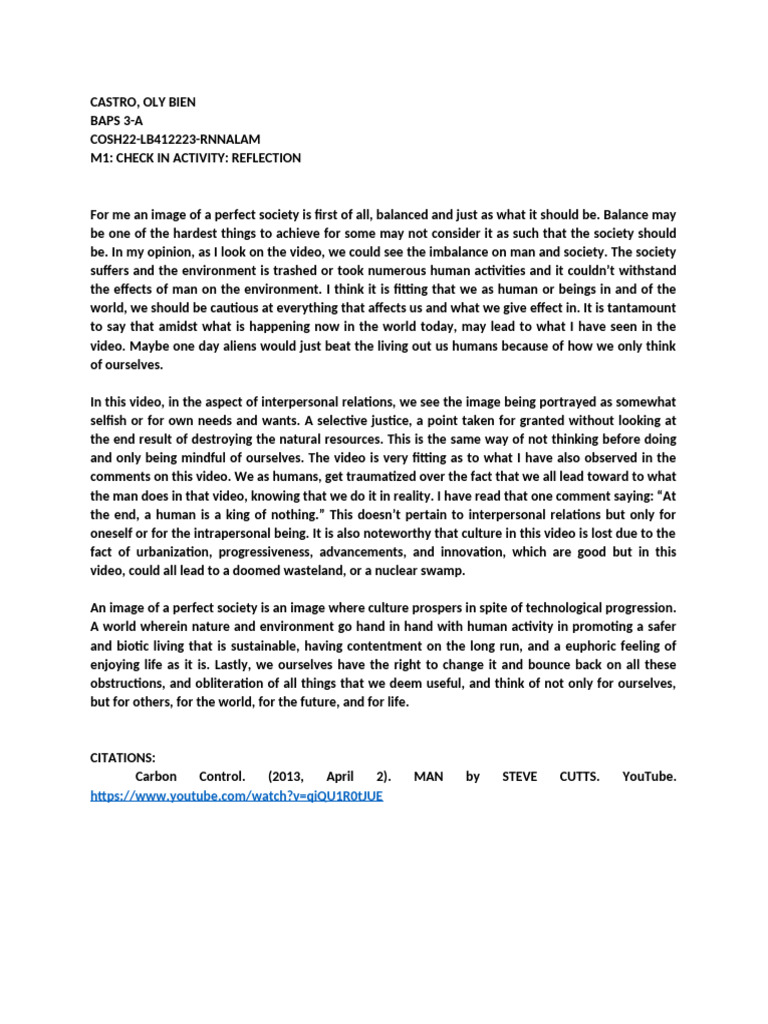 MCS M1 Check in Activity 1 Reflection | PDF