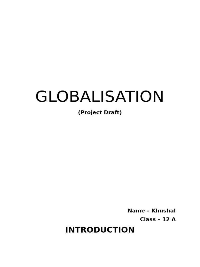 Globalisation Pdf
