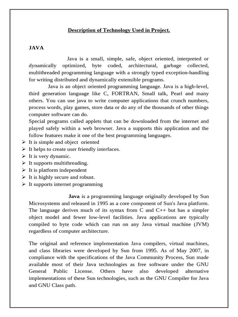 Technology used in project css pdf