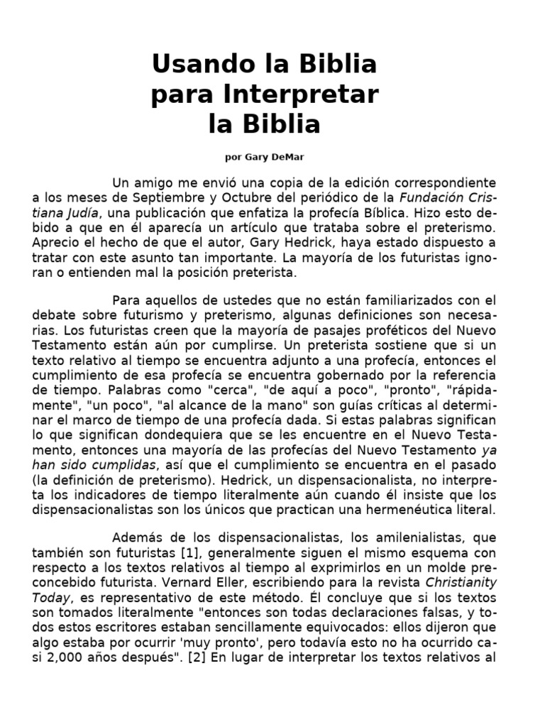 Usando La Biblia para Interpretar La Biblia | PDF
