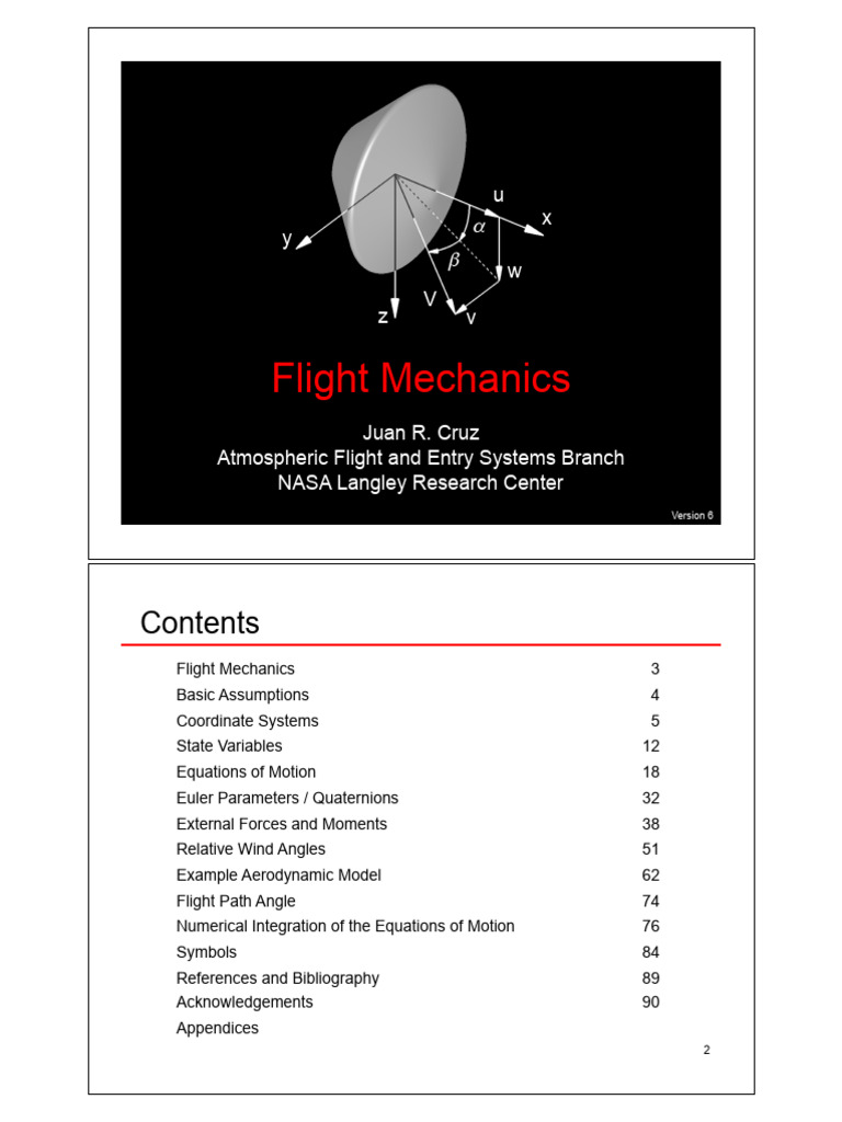 Flight Mechanics Lecture Notes V6 | PDF | Cartesian Coordinate System ...