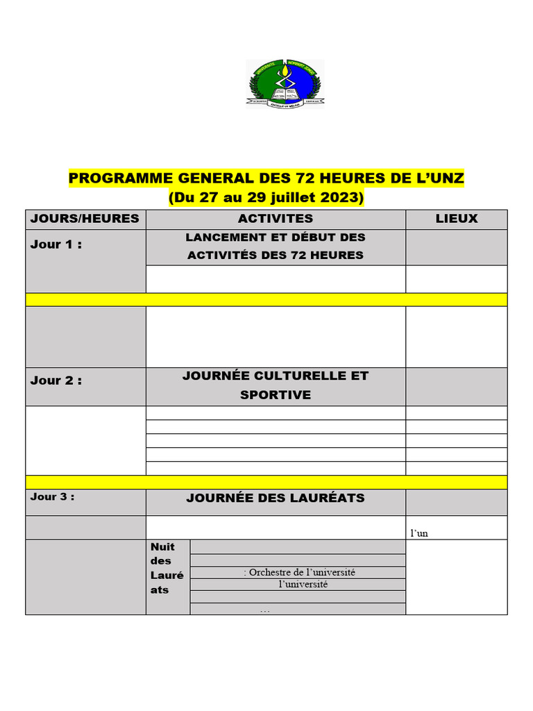 Programme General Des 72h de L'unz-2023 | PDF