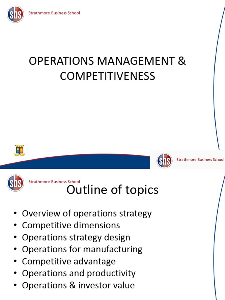 Session 3 - Operations and Competitiveness | PDF