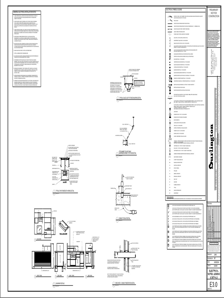 E-3.0 Electrical Notes Legends and Details | PDF