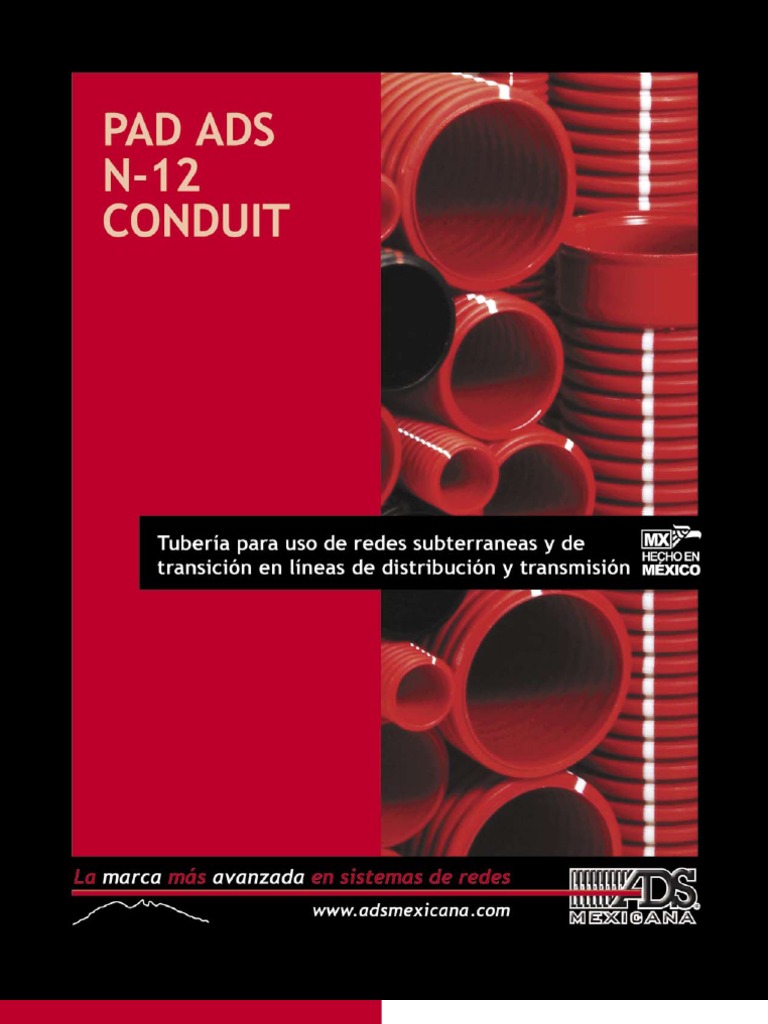 Tuberías PAD ADS N-12 Conduit en México | PDF