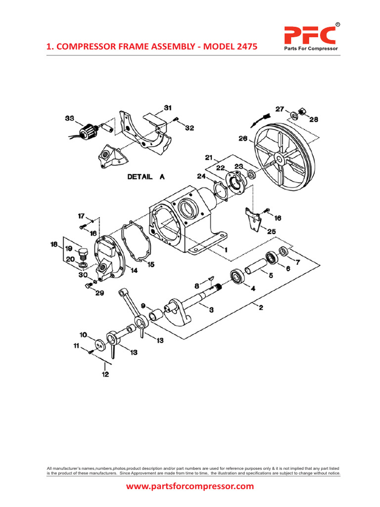 Compressor Frame Assembly-Model 2475 | PDF
