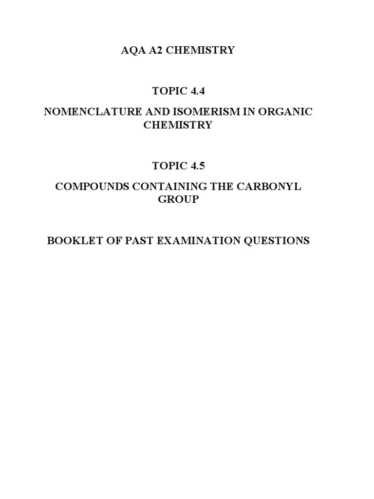 Organic Chemistry Isomerism & Reactions Guide | PDF | Isomer | Chemical ...