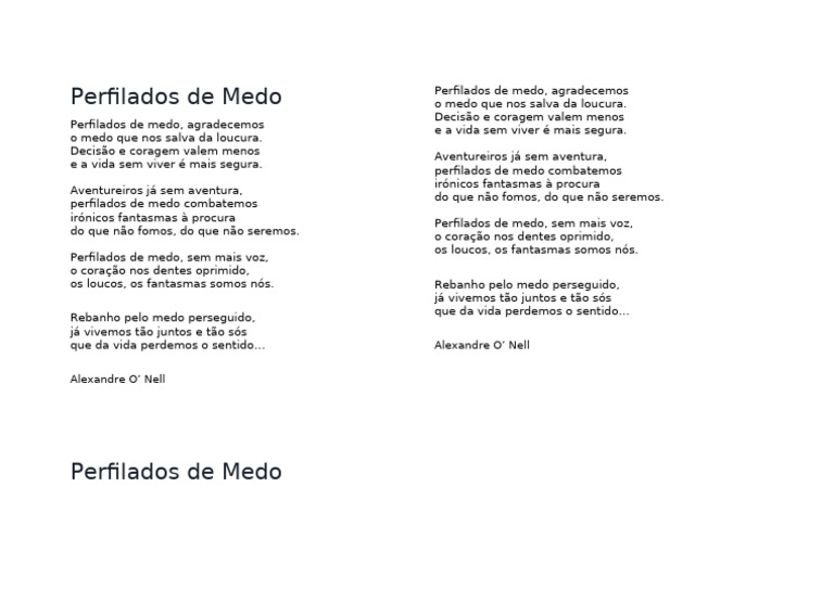 Perfilados de Medo | PDF | Artes del lenguaje y disciplina | Poesía